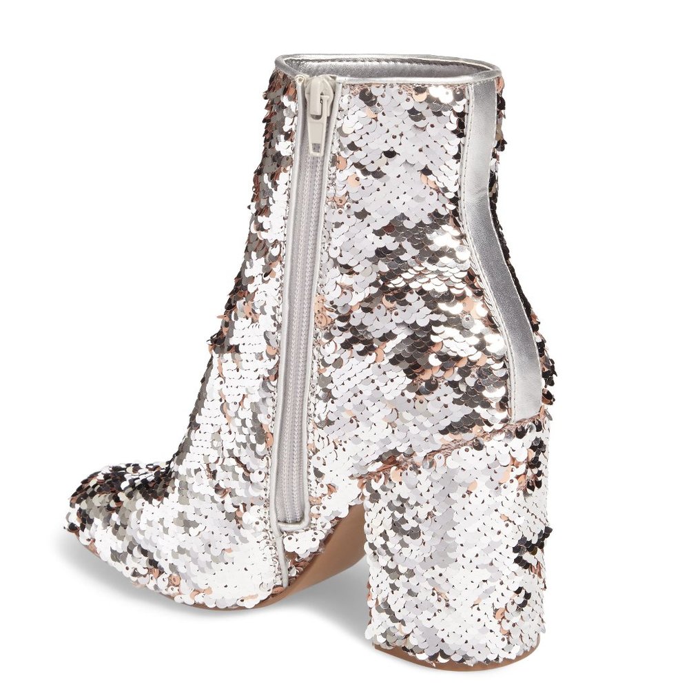 Steve Madden Sequin Block Heel Booties Boot